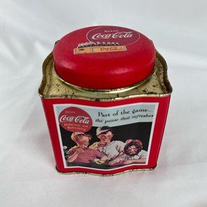 Vintage 1992 Coca Cola Small Tin container by The Tin Box Company of America